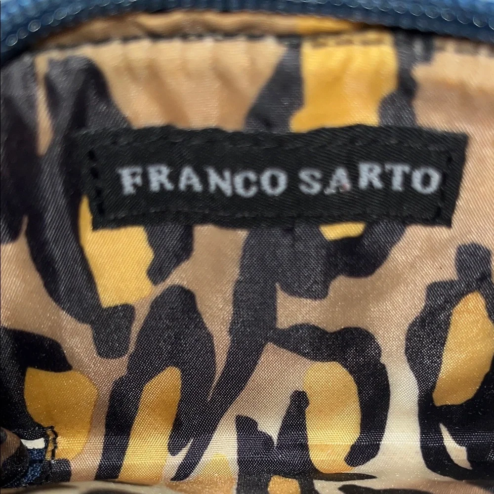 Elegant Franco Sarto Zip-Around Coin Purse Navy Leather Wallet Unisex